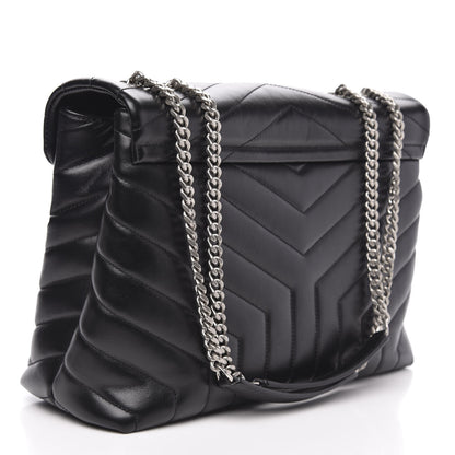 Saint Laurent Calfskin Y Quilted Monogram Medium Loulou Chain Satchel Black 3 of 10