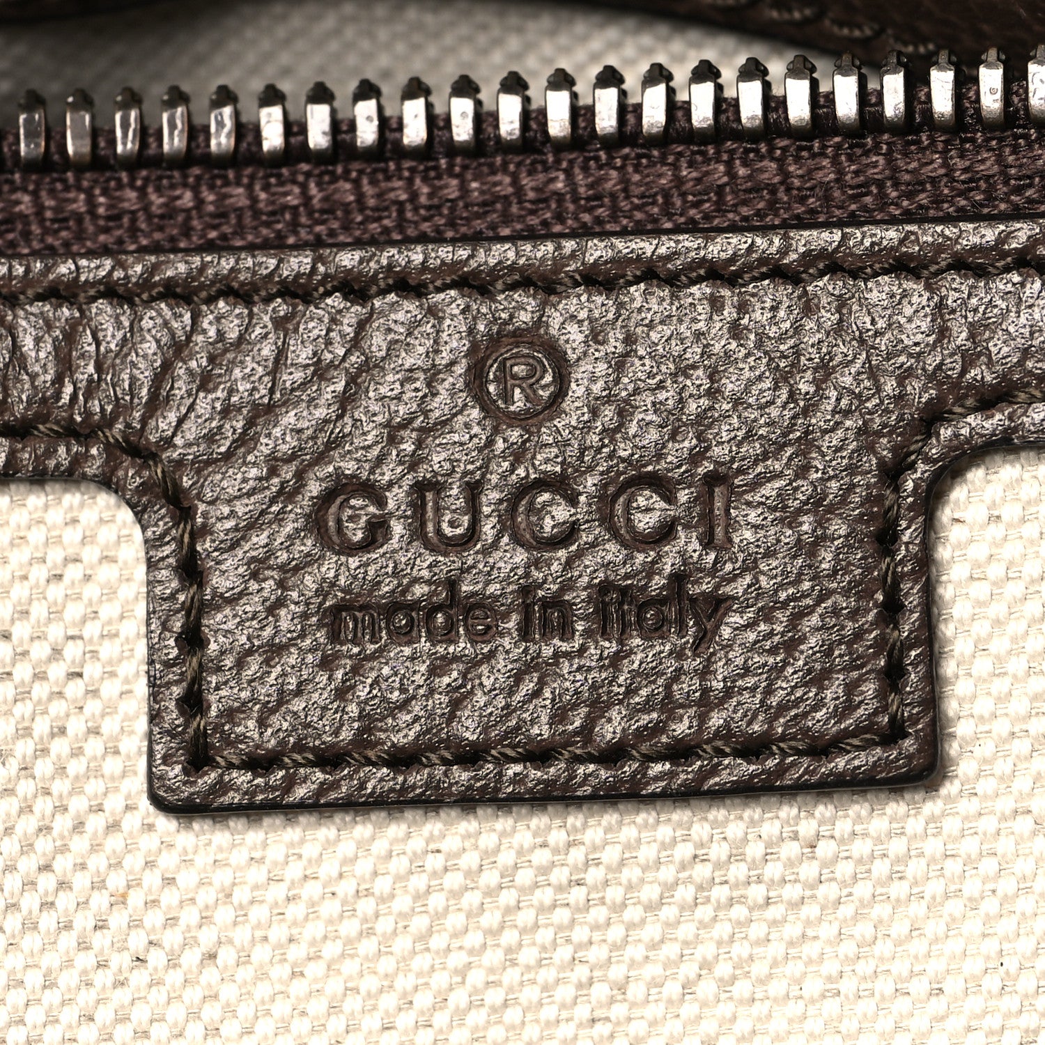 Gucci GG Supreme Monogram Textured Dollar Calfskin Web Medium Savoy Duffle Bag Beige Ebony New Acero 5 of 10