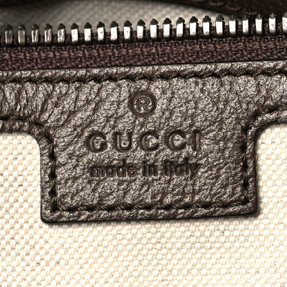 Gucci GG Supreme Monogram Textured Dollar Calfskin Web Medium Savoy Duffle Bag Beige Ebony New Acero 5 of 10