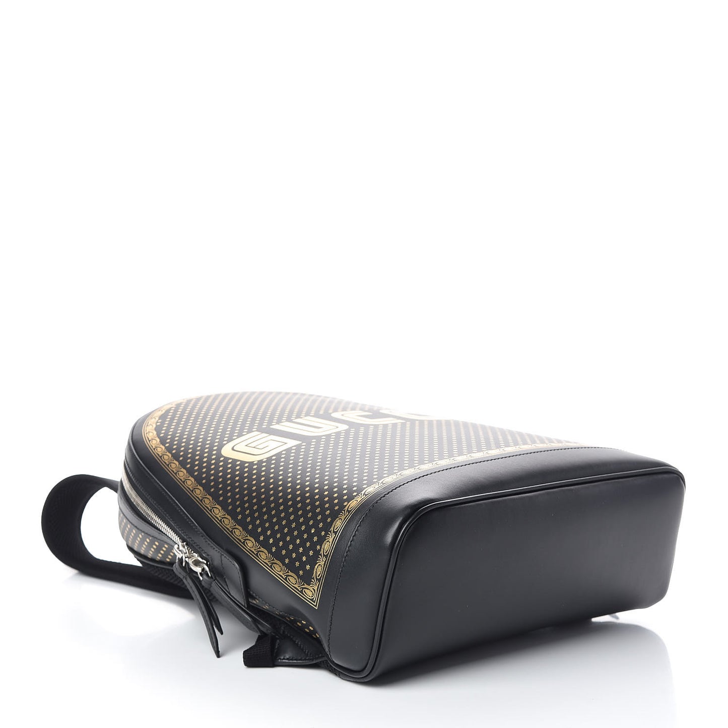 X SEGA Calfskin GUCCY Stars Dome Backpack Black Gold