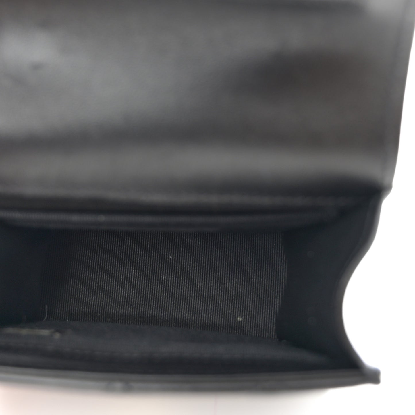 Lambskin Quilted Top Handle Flap Clutch With Chain Black