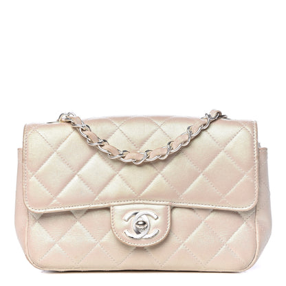 Chanel Metallic Lambskin Quilted Extra Mini Rectangular Flap Ivory 1 of 25