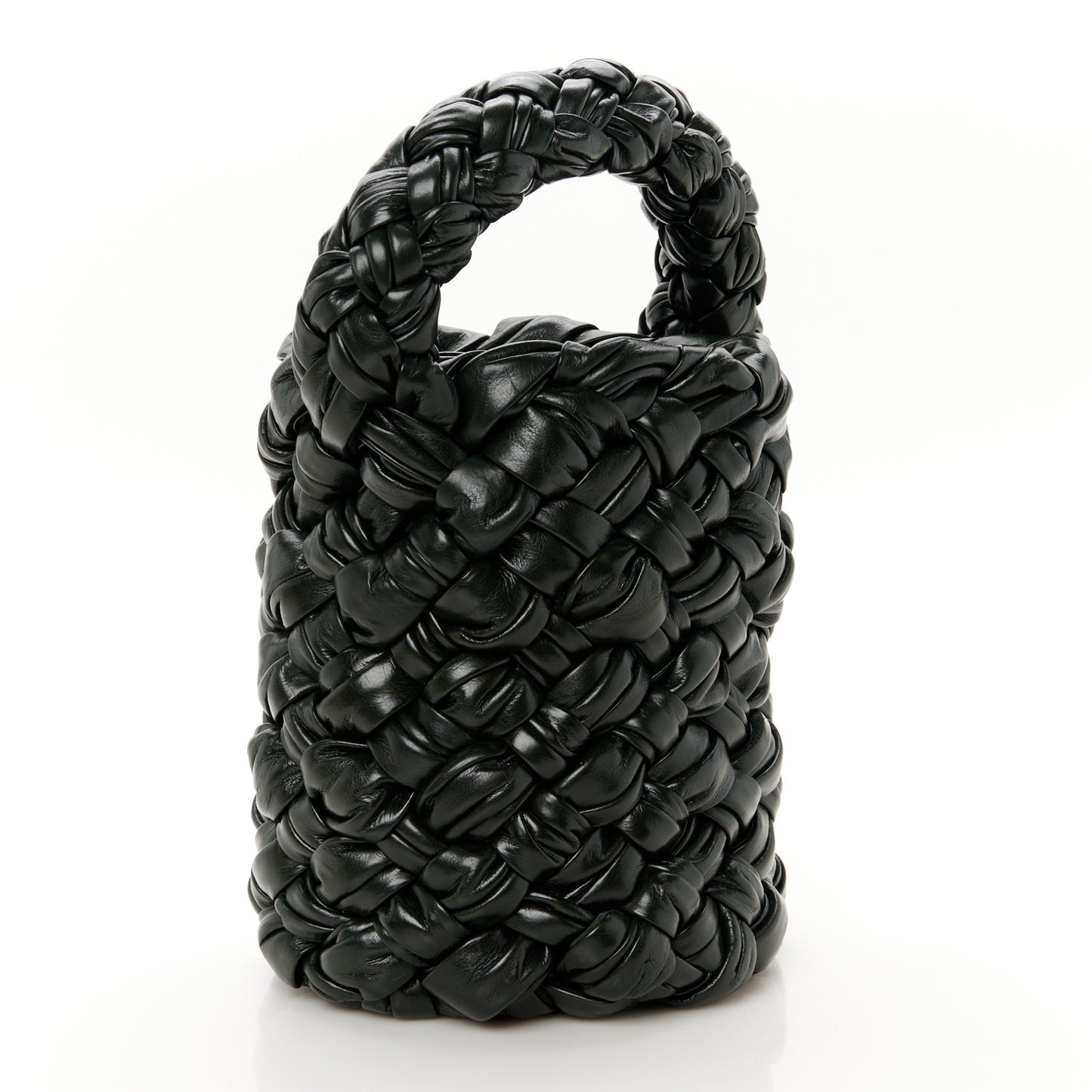 Calfskin Intrecciato Kalimero Bucket Bag Dark Green