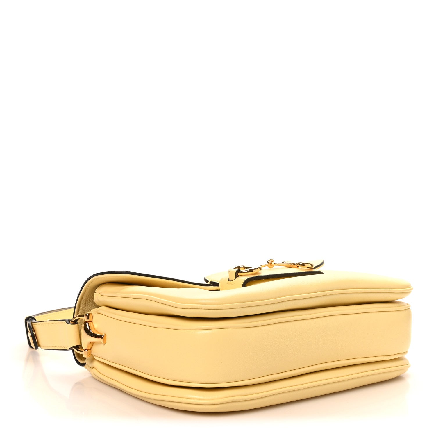 Gucci Calfskin Horsebit 1955 Aura Small Shoulder Bag Yellow 4 of 10
