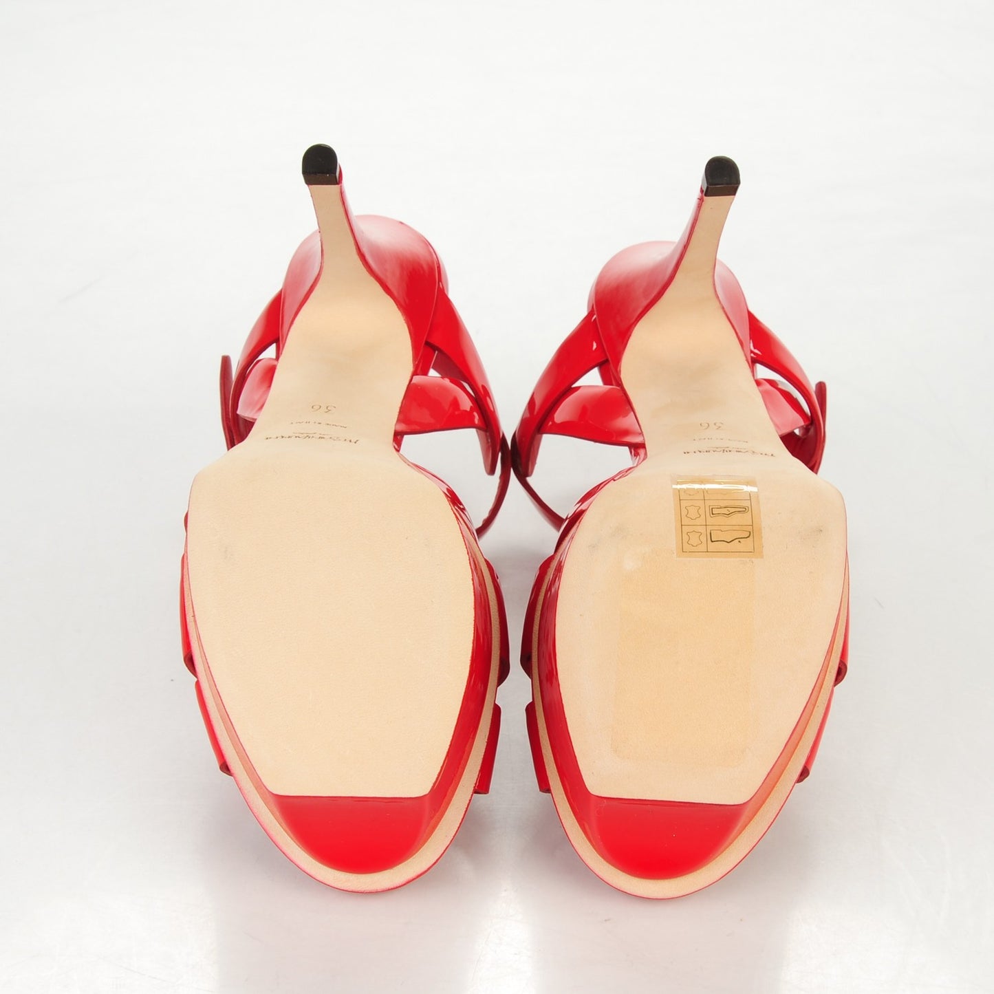 Vitello Vernice Tribute 75 Platform Sandals 36 Red
