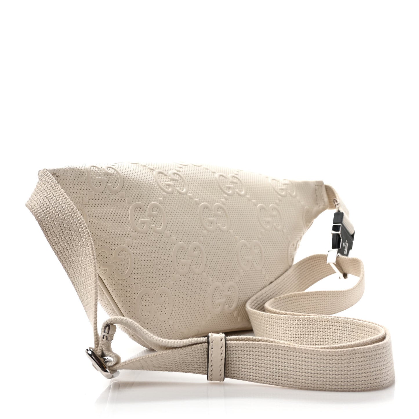Calfskin GG Tennis Embossed Belt Bag Mystic White