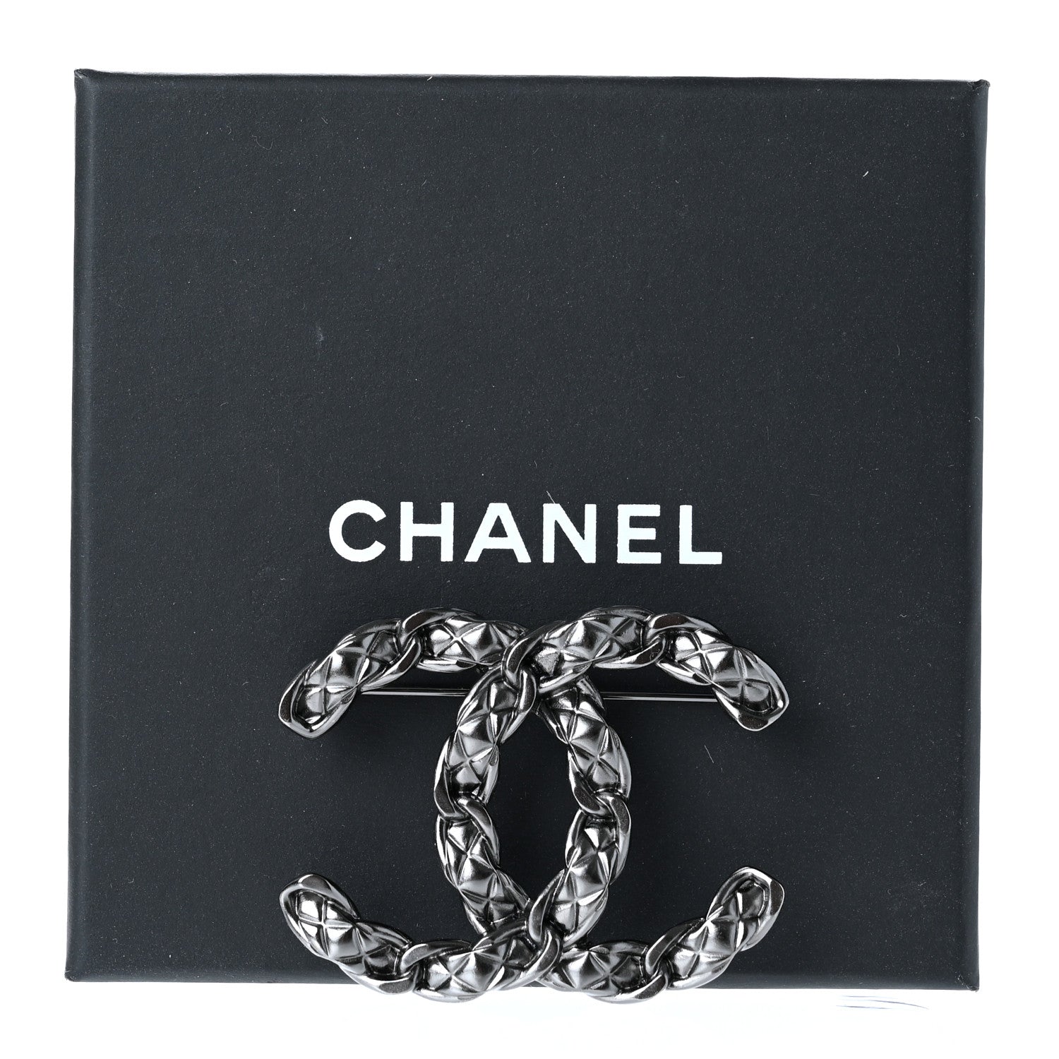 Chanel Quilted CC Brooch Ruthenium 5 of 5