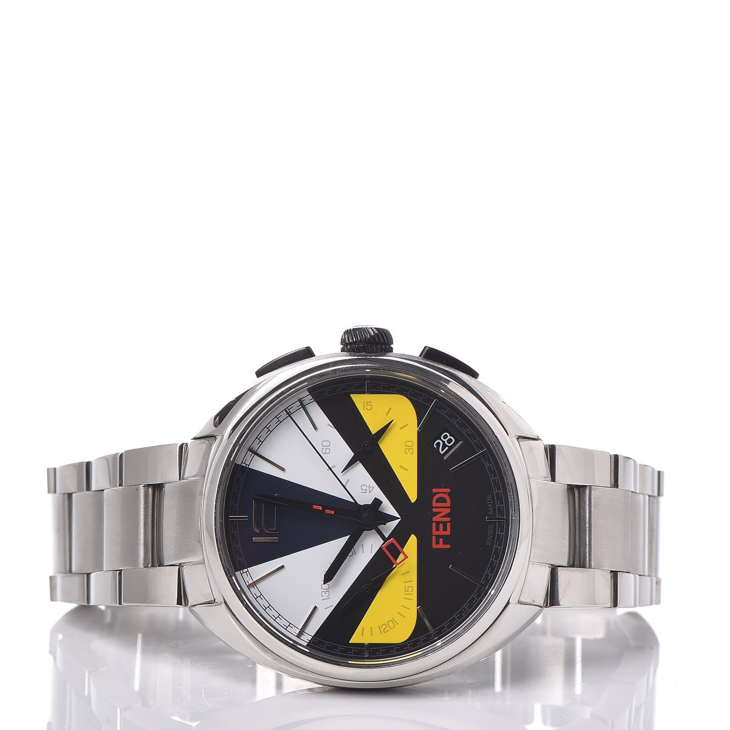 Fendi Stainless Steel 40mm Momento Monster Chronograph Quartz Watch 3 of 6