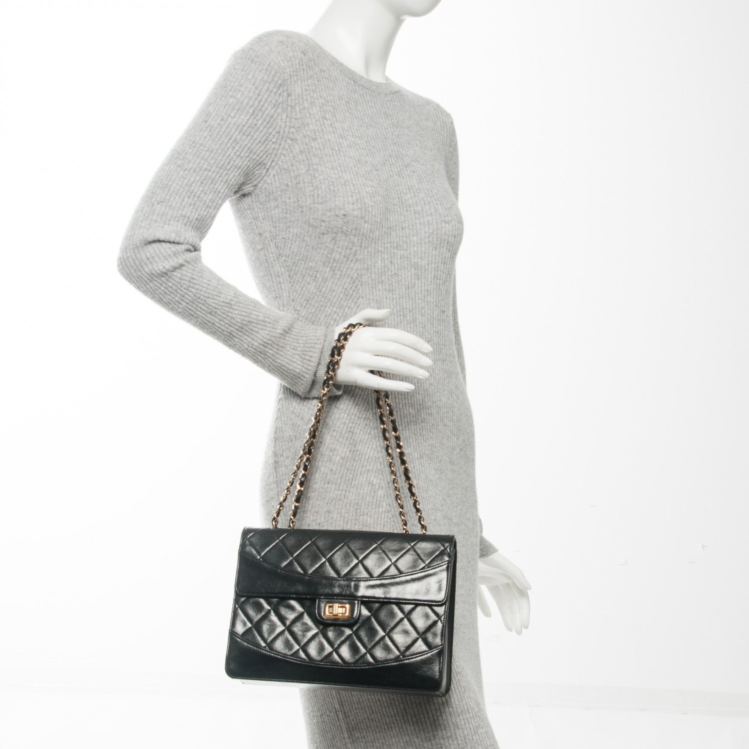 Chanel Lambskin Quilted Medium Single Flap Black 2 of 8