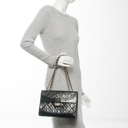 Chanel Lambskin Quilted Medium Single Flap Black 2 of 8