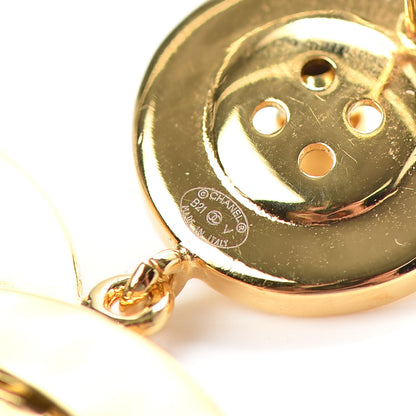 Chanel Metal Large Paris Button Earrings Gold 4 of 4