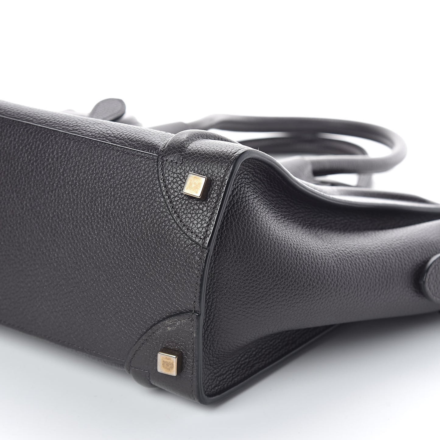 Drummed Calfskin Micro Luggage Black