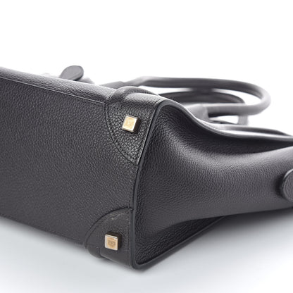 Celine Drummed Calfskin Micro Luggage Black 9 of 9
