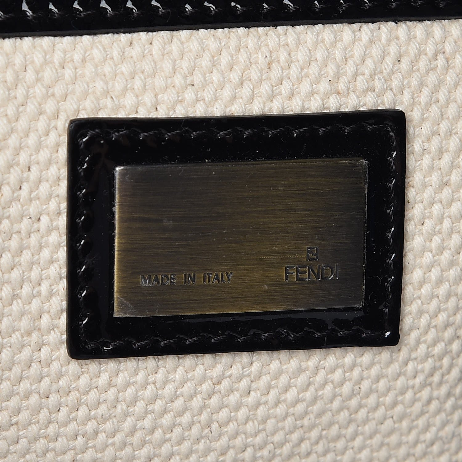 Fendi Canvas Patent Grommet De Jour Tote Natural 6 of 7