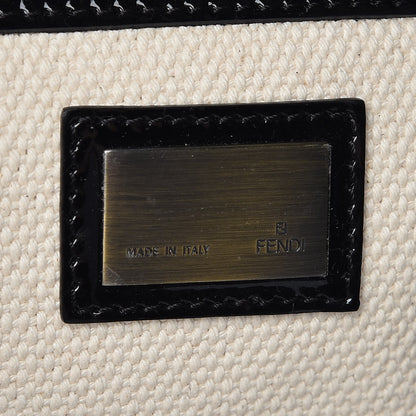 Fendi Canvas Patent Grommet De Jour Tote Natural 6 of 7