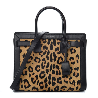 Saint Laurent Pony Hair Leopard Print Baby Sac De Jour Black 1 of 11