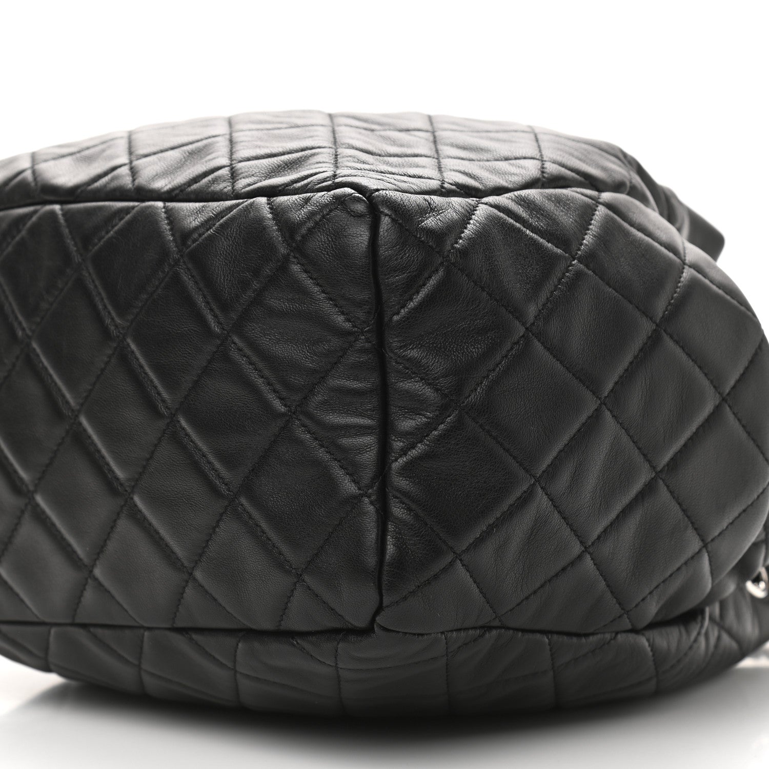 Chanel Lambskin Quilted CC Chain Drawstring Tote Black 6 of 10