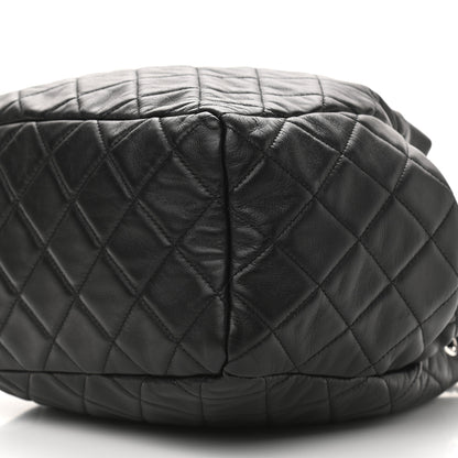 Chanel Lambskin Quilted CC Chain Drawstring Tote Black 6 of 10