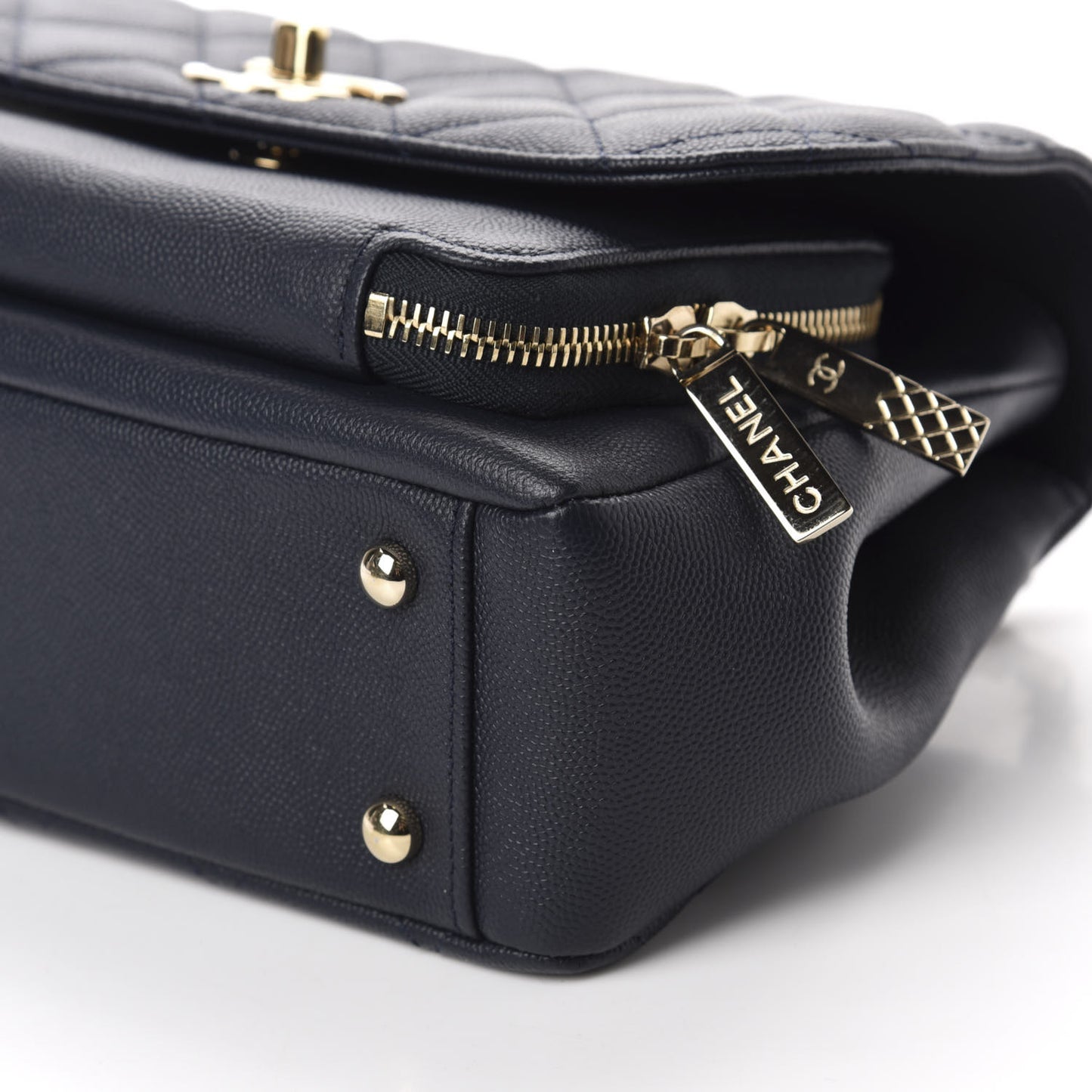 Caviar Quilted Small Business Affinity Flap Navy