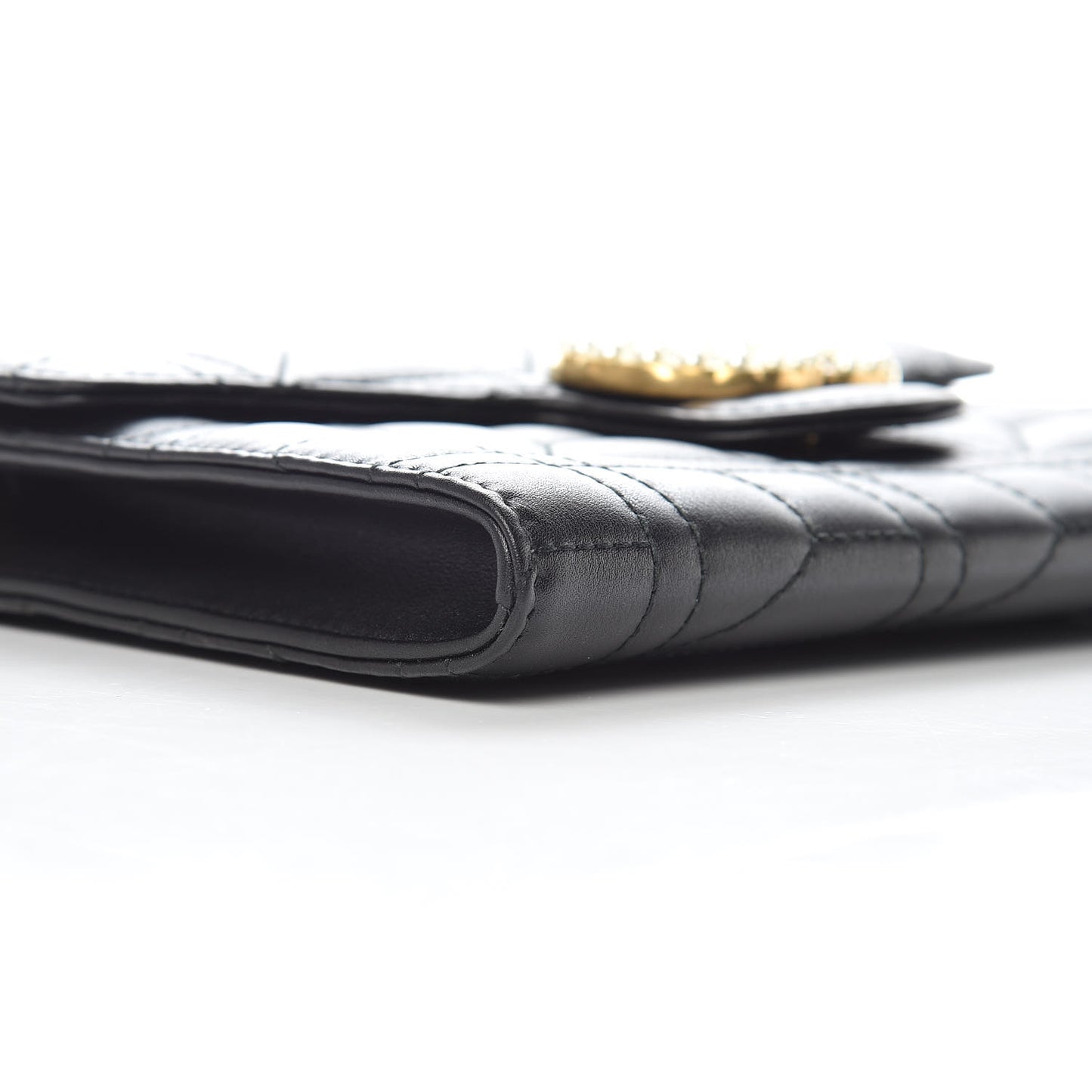 Calfskin Matelasse Mini Pearly GG Marmont Chain Wallet Black