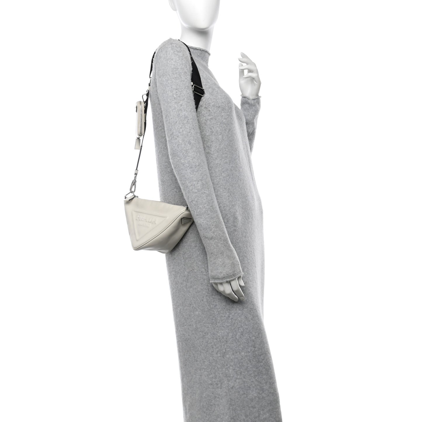 Grace Lux Triangle Shoulder Bag White