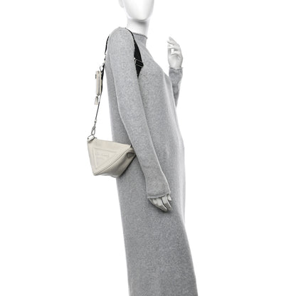 Prada Grace Lux Triangle Shoulder Bag White 2 of 12