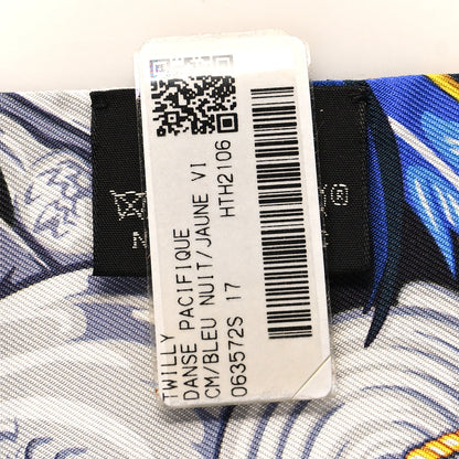 Hermes Silk La Danse Pacifique Twilly Bleu Nuit Jaune Vif 3 of 4