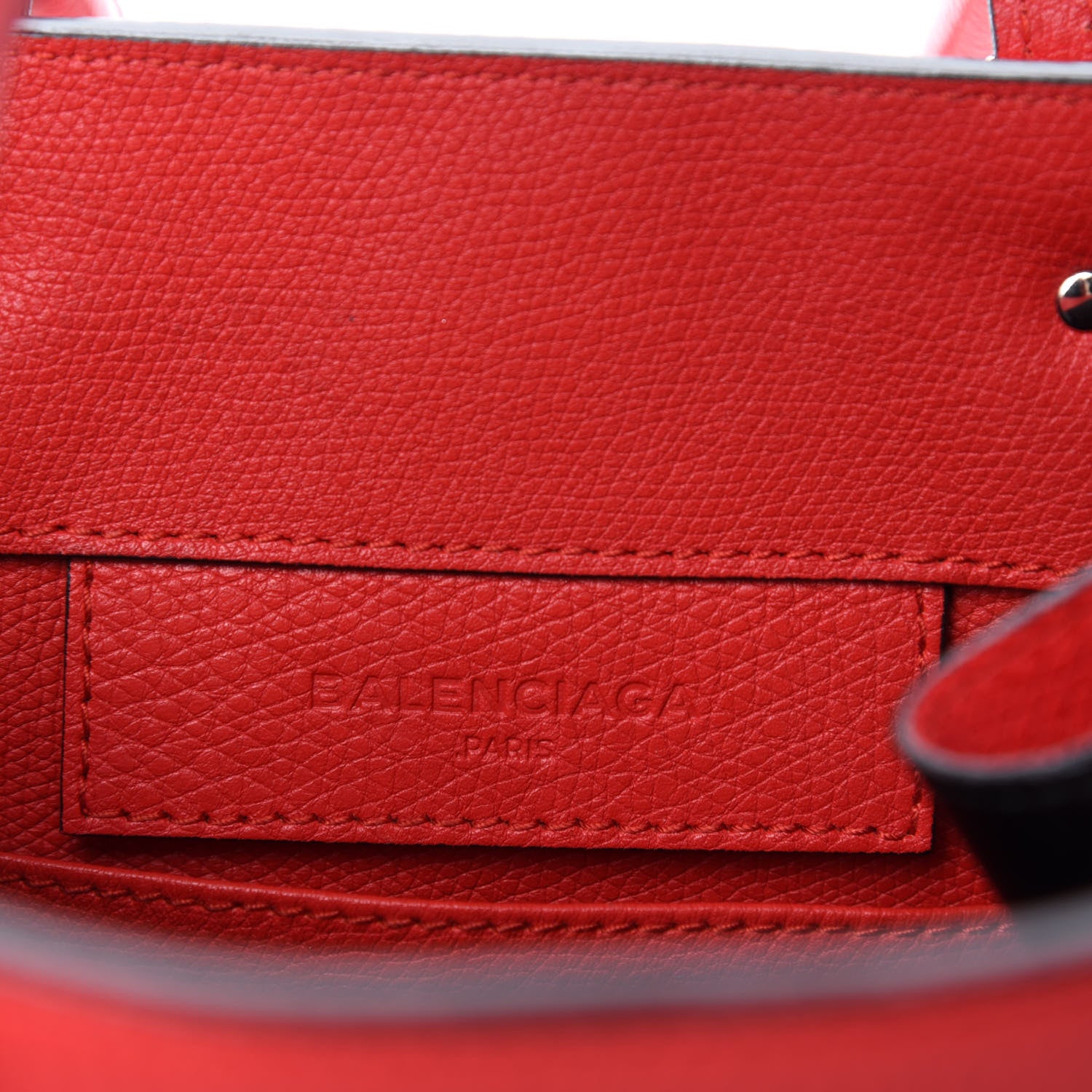Balenciaga Grained Calfskin Plate Hardware Papier A6 Zip Around Tote Rouge Houx 8 of 10