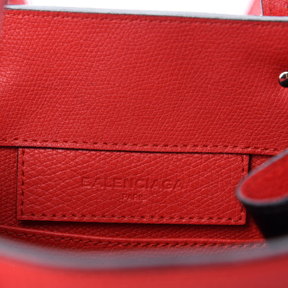 Balenciaga Grained Calfskin Plate Hardware Papier A6 Zip Around Tote Rouge Houx 8 of 10
