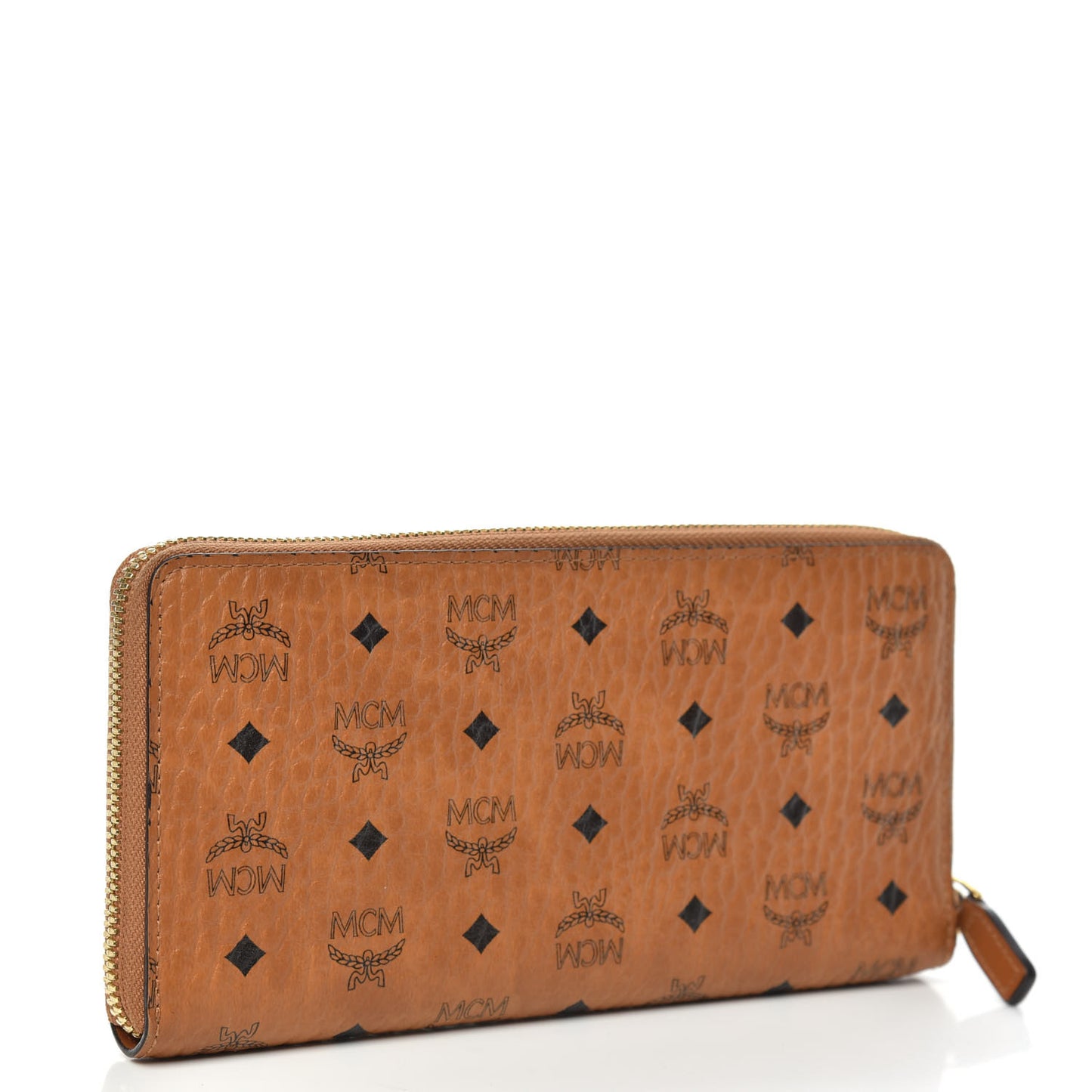 Visetos Large Zip Around Wallet Cognac