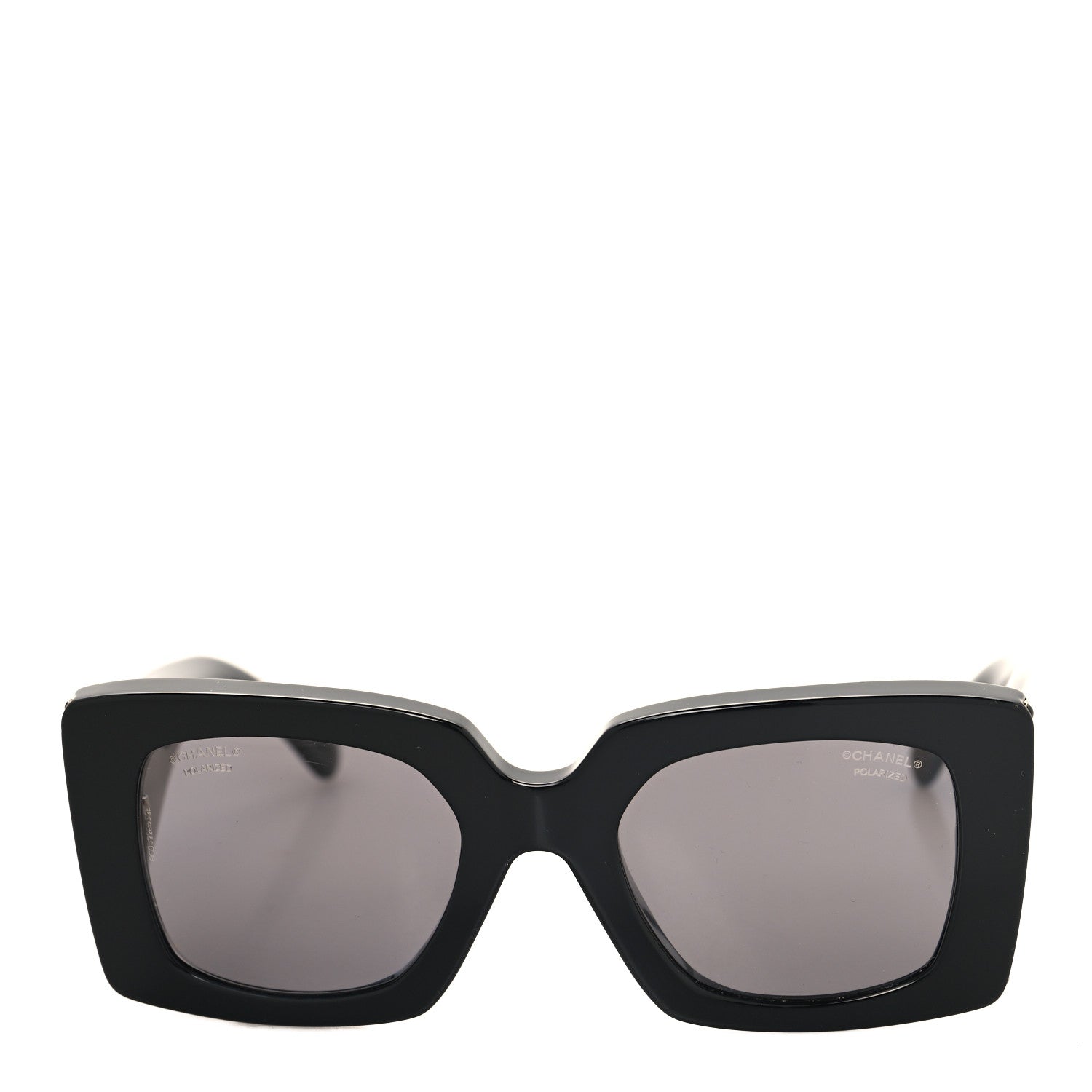 Chanel Acetate Rectangle Sunglasses 5480-H Black 2 of 8
