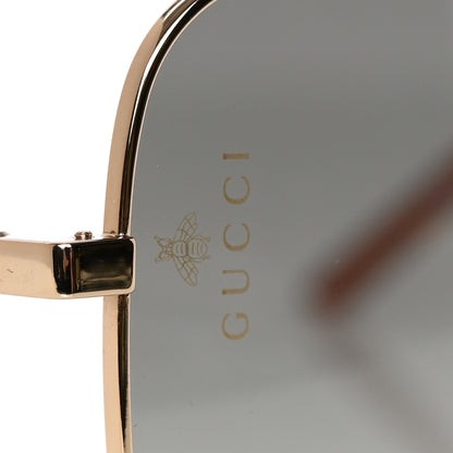 Gucci Metal Square Frame Sunglasses GG0443S Gold Grey 5 of 8