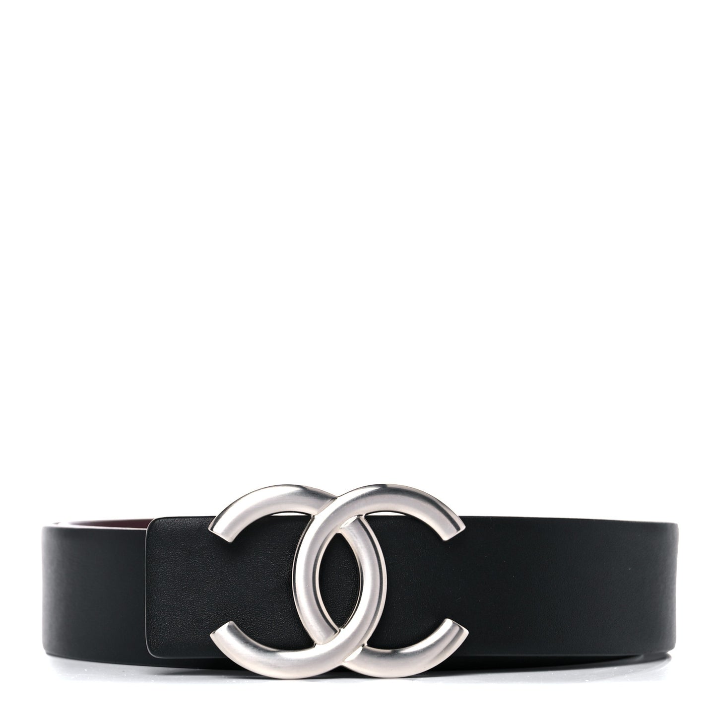 Calfskin CC Reversible Belt 95 Black Burgundy