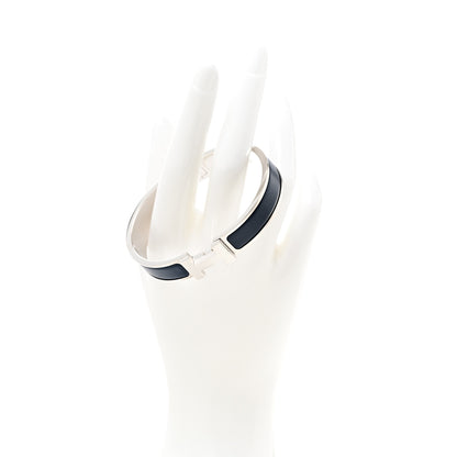 Hermes Matte Enamel Narrow Clic Clac HH Bracelet T5 Bleu Biarritz 2 of 5