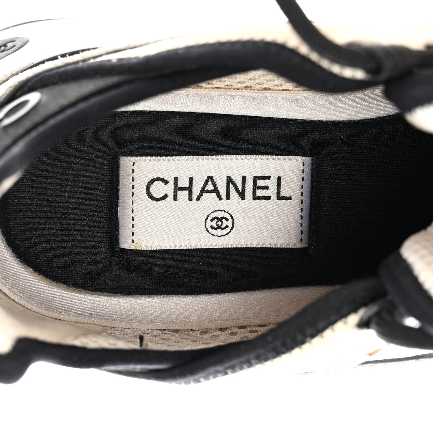 Chanel Fabric Suede Calfskin CC Sneakers 39 White Light Grey 7 of 9