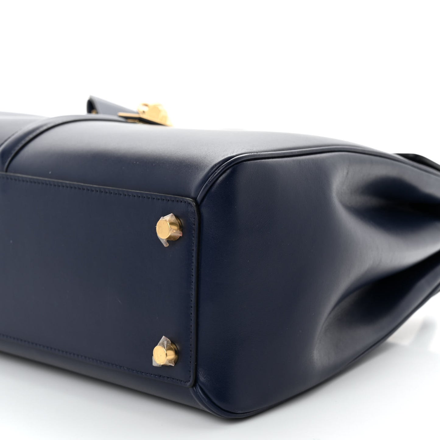 Satinated Calfskin Medium 16 Top Handle Bag Midnight