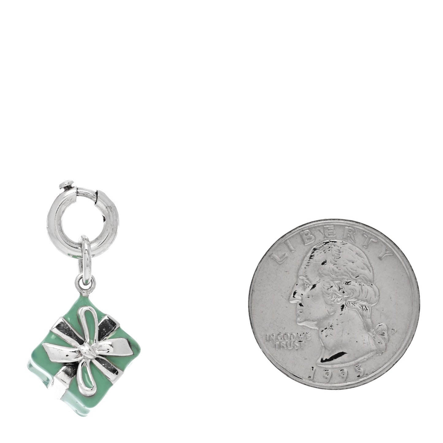 Sterling Silver Enamel Gift Box Charm Blue