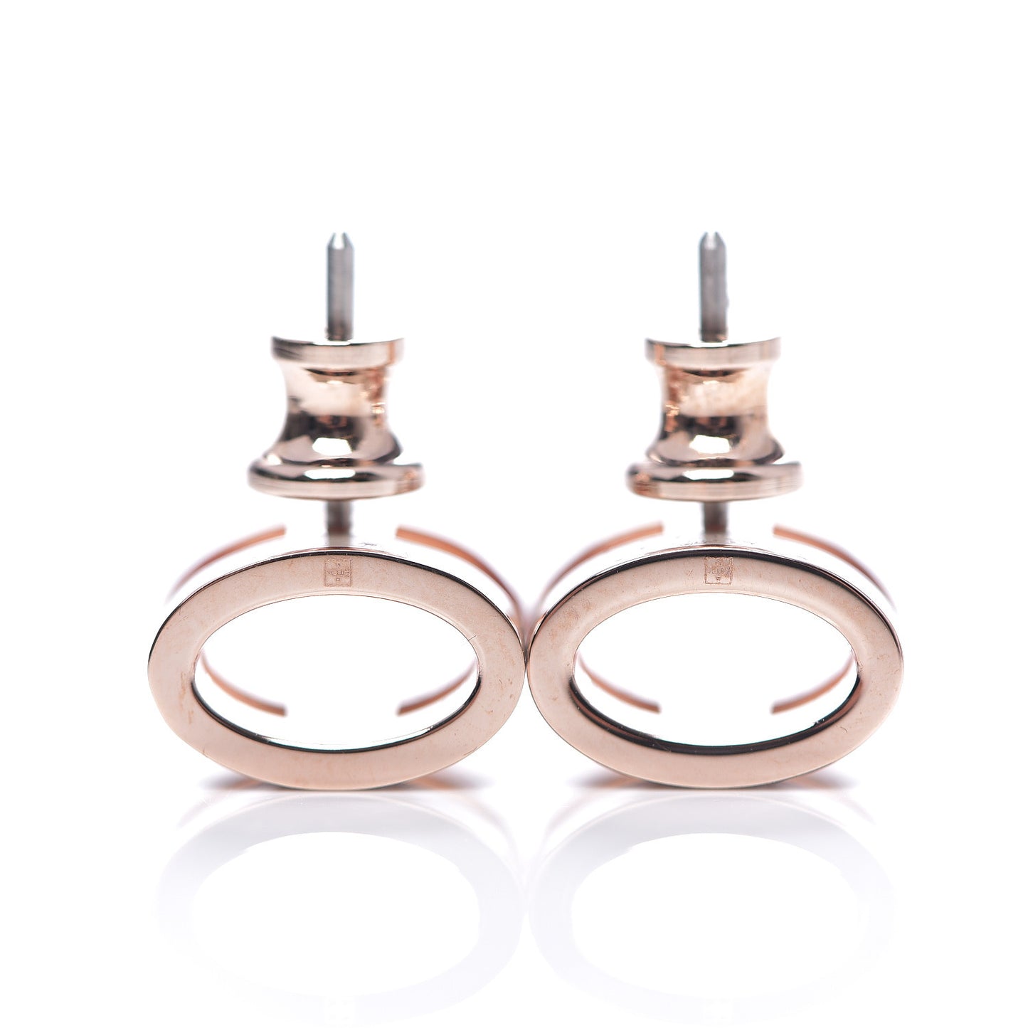 Rose Gold Lacquered Pop H Earrings Marron Glace