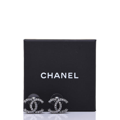 Chanel Ruthenium Crystal CC Earrings 6 of 6