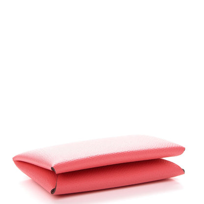 Hermes Epsom Calvi Card Case Rose Azalee 4 of 8