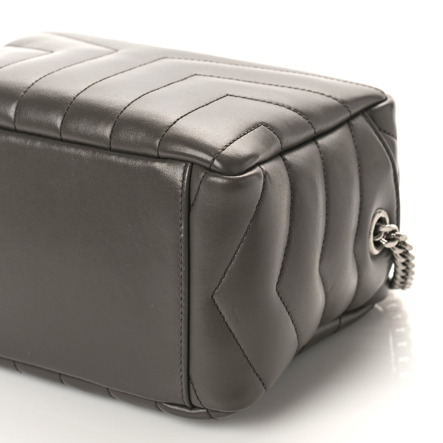 Calfskin Y Quilted Monogram Small Loulou Bowling Bag Earth