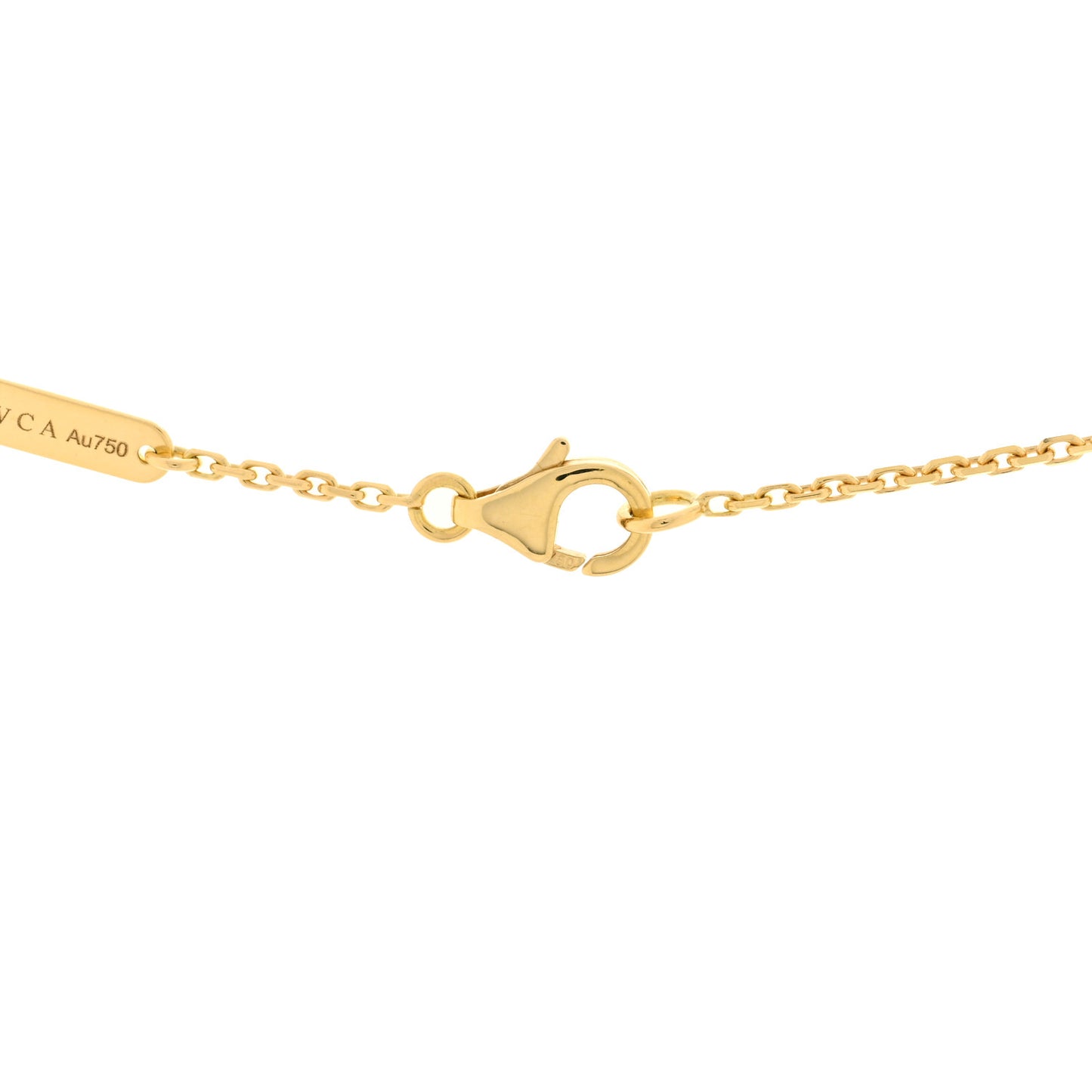 18K Yellow Gold Carnelian Vintage Alhambra Pendant Necklace