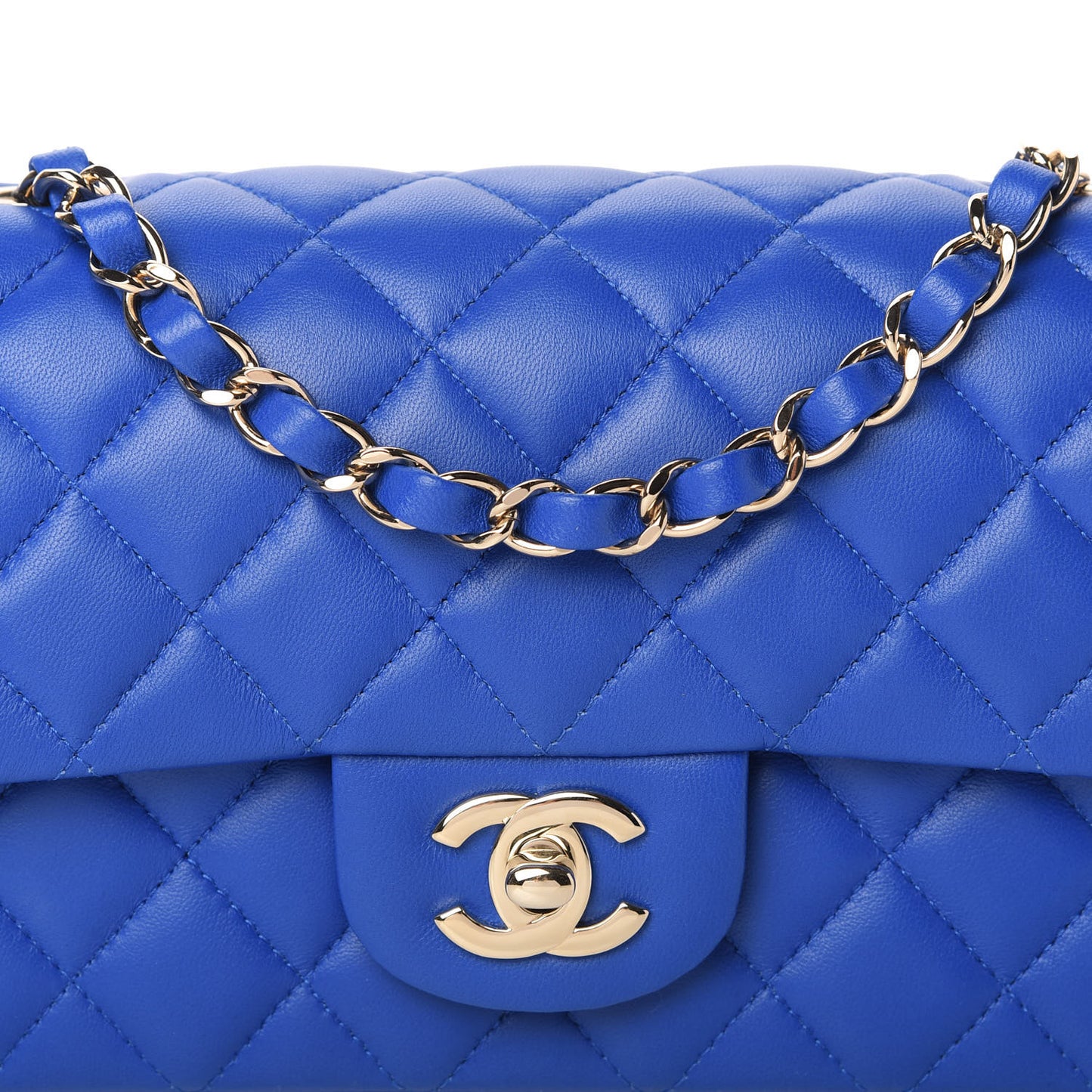 Lambskin Quilted Mini Rectangular Flap Royal Blue
