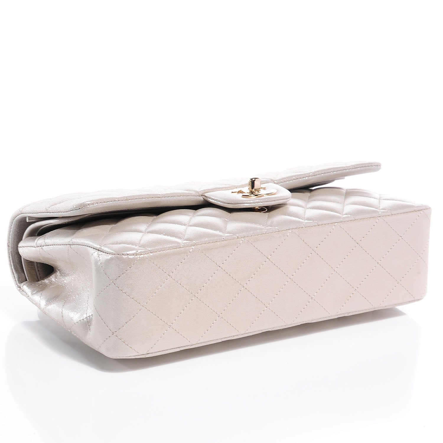 Chanel Iridescent Calfskin Medium Double Flap Light Gold 4 of 8