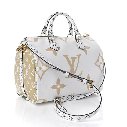 Louis Vuitton Monogram Giant Speedy Bandouliere 30 Kaki Beige 4 of 10