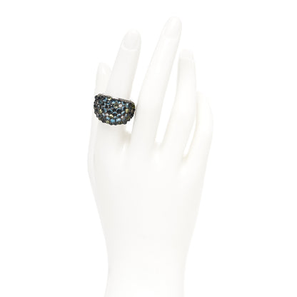 David Yurman Sterling Silver Diamond Hampton Blue Topaz Peridot Cable Berries Dome Ring 54 7 2 of 4