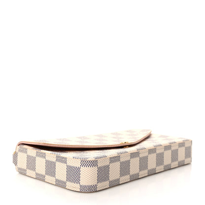 Louis Vuitton Damier Azur Pochette Felicie Chain Wallet Rose Ballerine 5 of 9