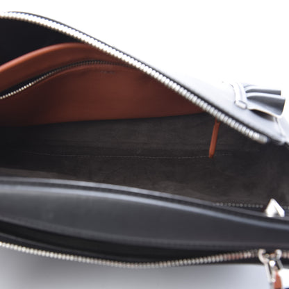 Fendi Vitello Baltico Century Dolce Waves DotCom Satchel Black Terracotta 6 of 12