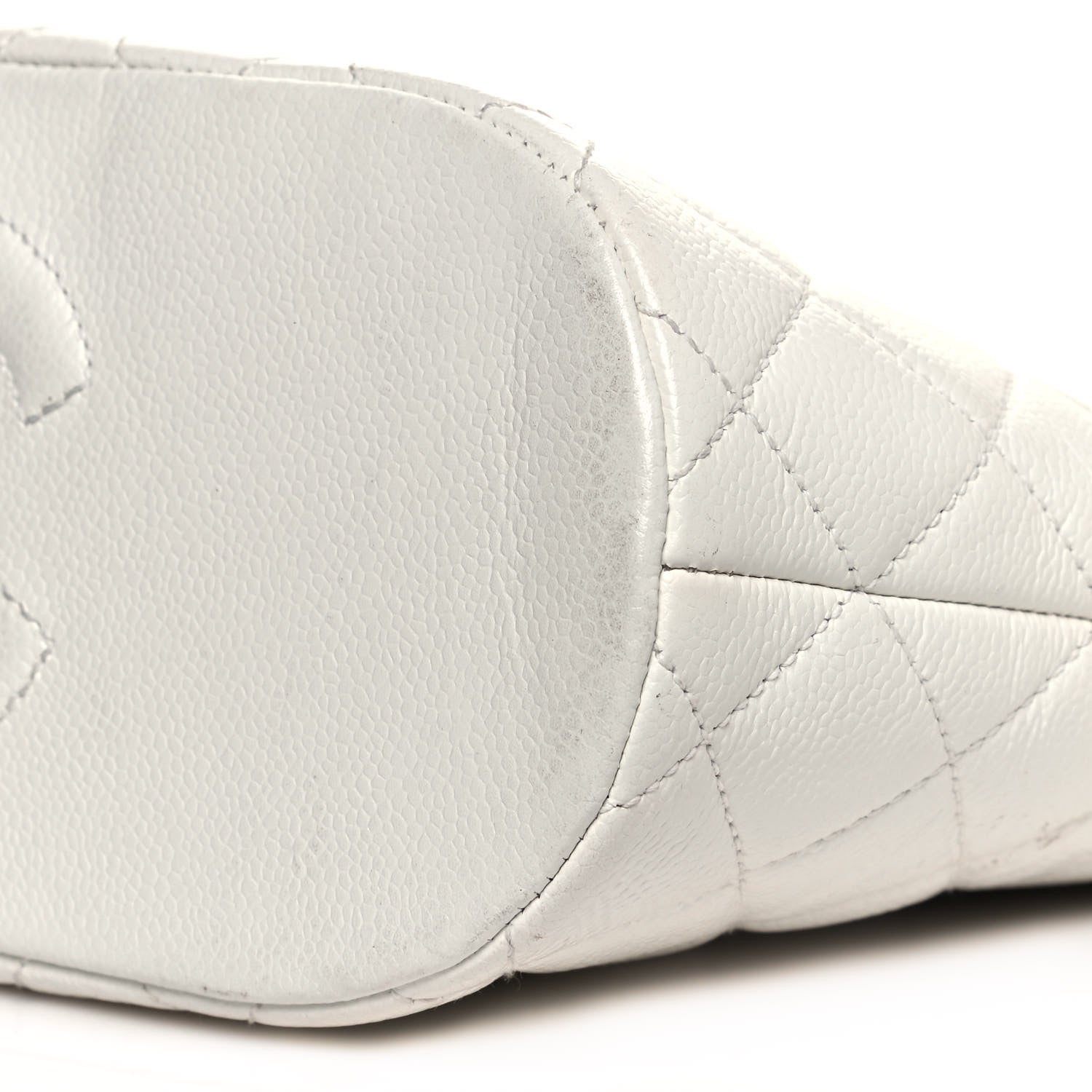 Chanel Caviar Quilted Shoulder Bag White 10 of 17
