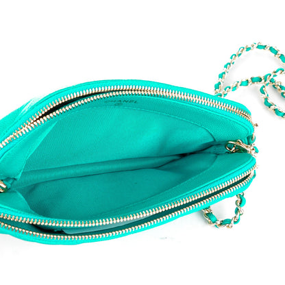 Chanel Caviar Quilted Small Clutch With Chain Turquoise 5 of 8
